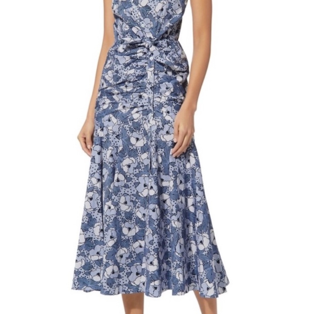Veronica Beard Marena blue and white Floral Dress
